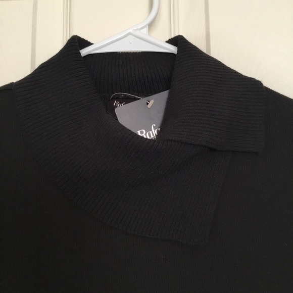 Black ￼Split Turtleneck Pullover Sweater￼ - Picture 7 of 12